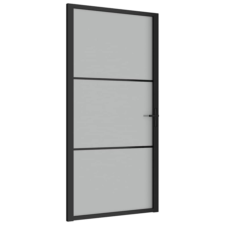 VIDAXL Innenür 102,5x201,5 cm Mattglas und Aluminiumschwarz