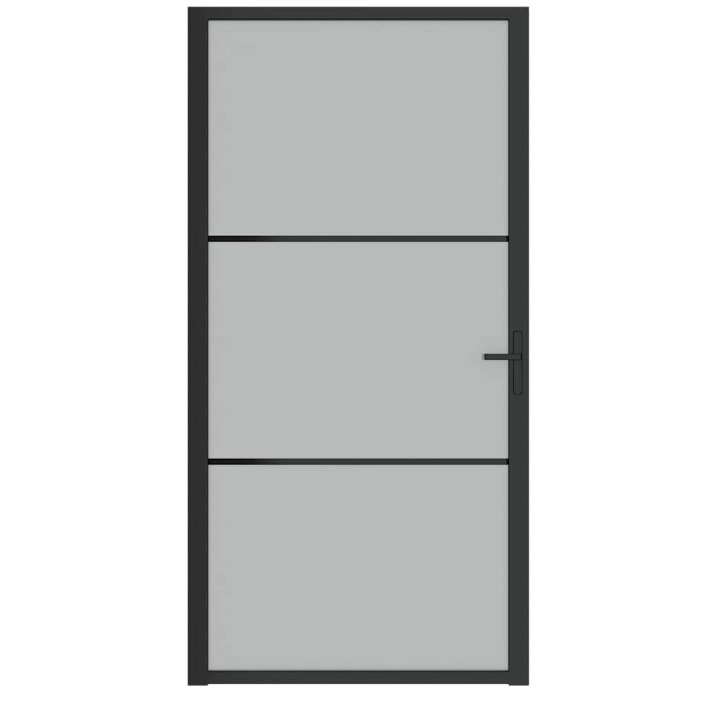 VIDAXL Innenür 102,5x201,5 cm Mattglas und Aluminiumschwarz