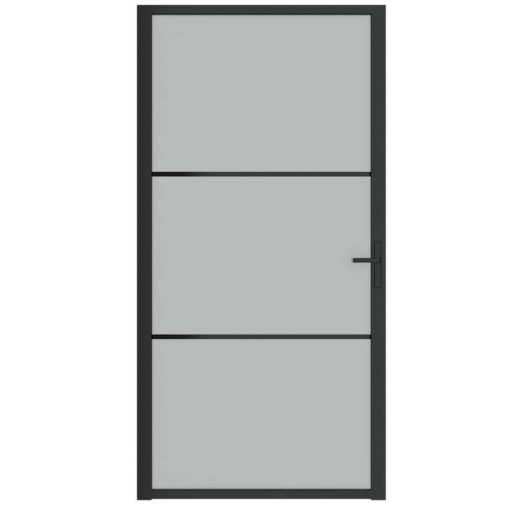 VIDAXL Innenür 102,5x201,5 cm Mattglas und Aluminiumschwarz