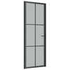 Vidaxl Innenür 76x201,5 cm Mattglas und Aluminiumschwarz