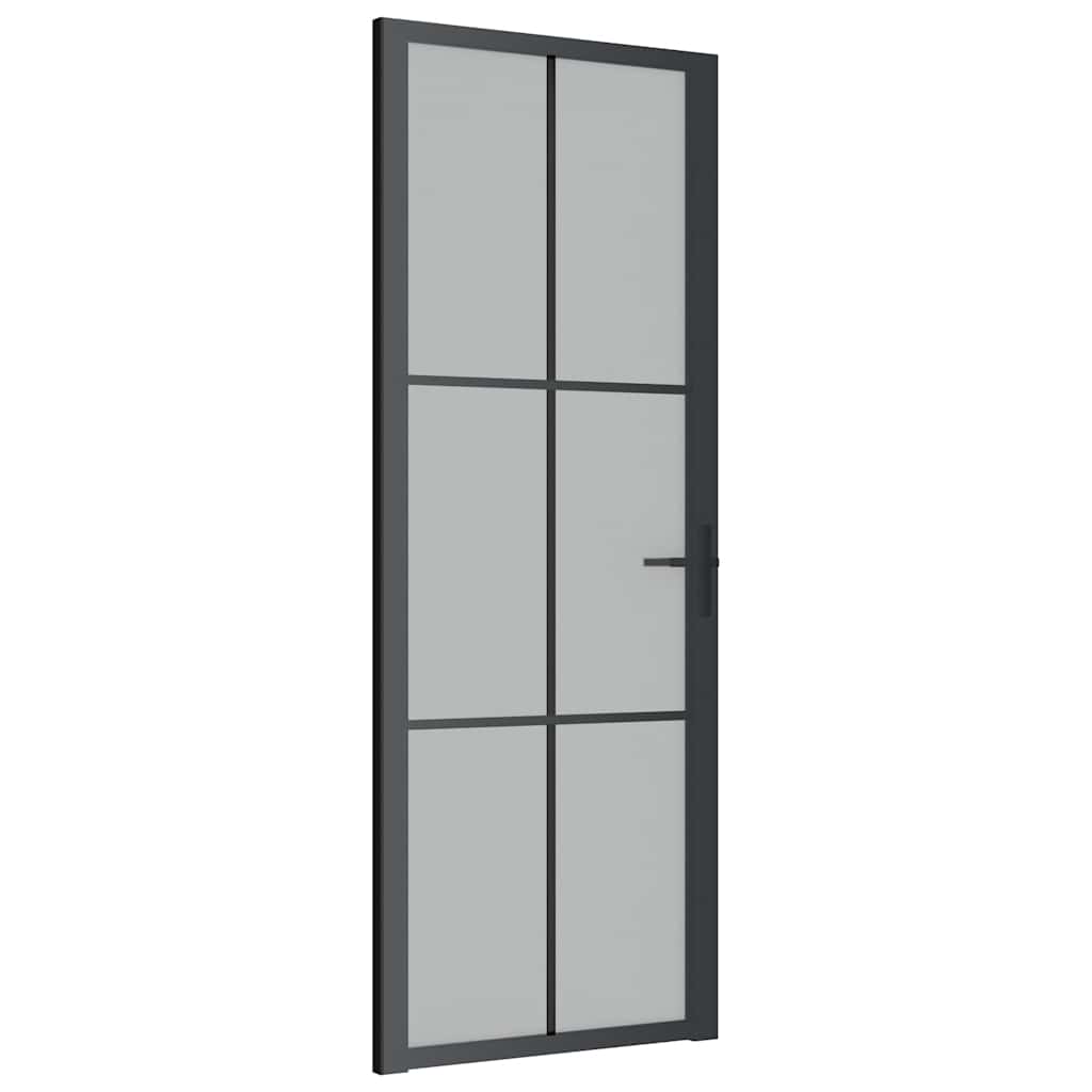 Vidaxl Innenür 76x201,5 cm Mattglas und Aluminiumschwarz