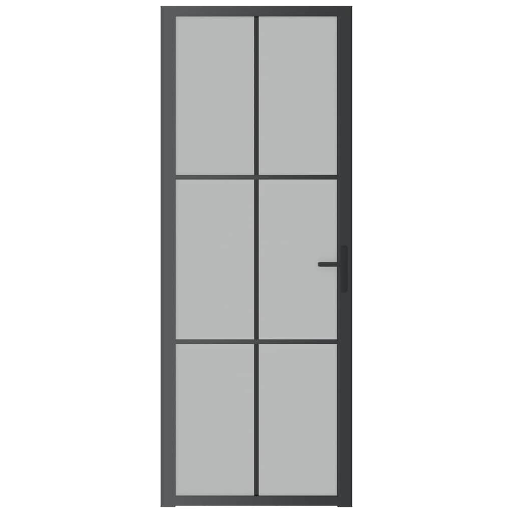Vidaxl Innenür 76x201,5 cm Mattglas und Aluminiumschwarz