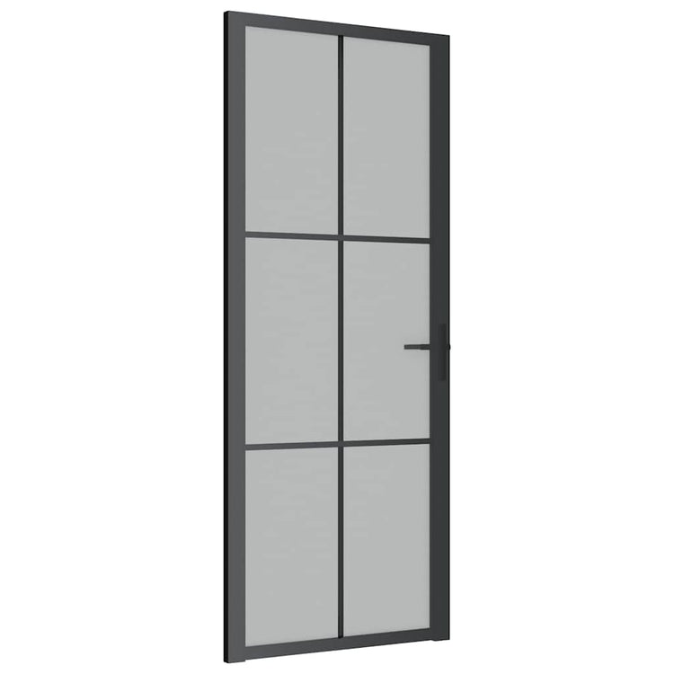 VIDAXL Innenür 83x201,5 cm Mattglas und Aluminiumschwarz
