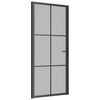Vidaxl Innenür 93x201,5 cm Mattglas und Aluminiumschwarz