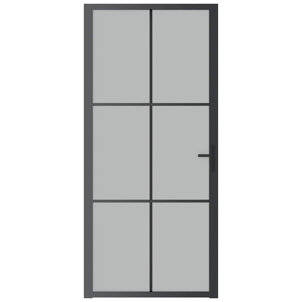 Vidaxl Innenür 93x201,5 cm Mattglas und Aluminiumschwarz