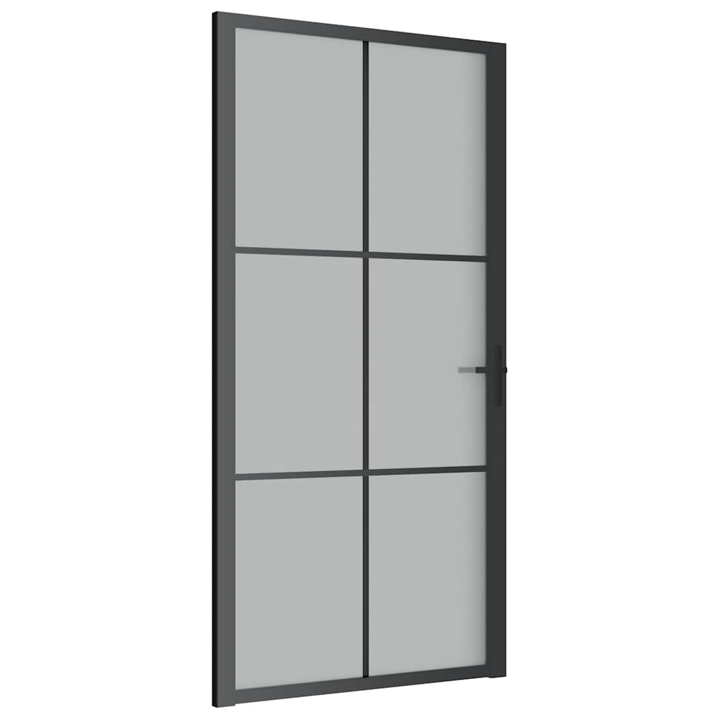 VIDAXL Innenür 102,5x201,5 cm Mattglas und Aluminiumschwarz