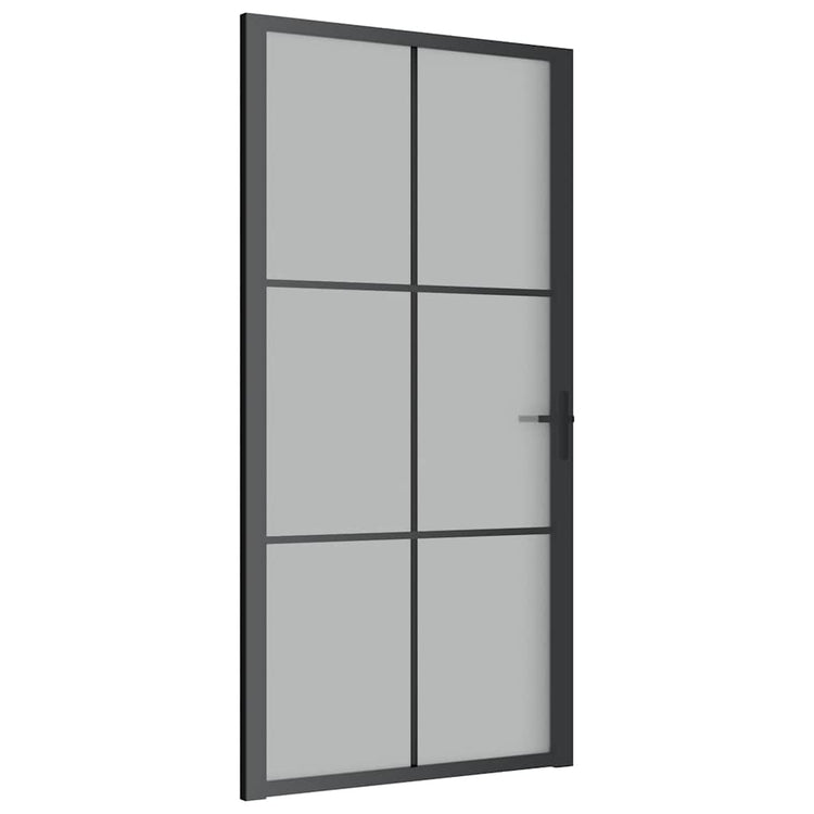 VIDAXL Innenür 102,5x201,5 cm Mattglas und Aluminiumschwarz