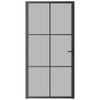 VIDAXL Innenür 102,5x201,5 cm Mattglas und Aluminiumschwarz