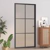 VIDAXL Innenür 102,5x201,5 cm Mattglas und Aluminiumschwarz