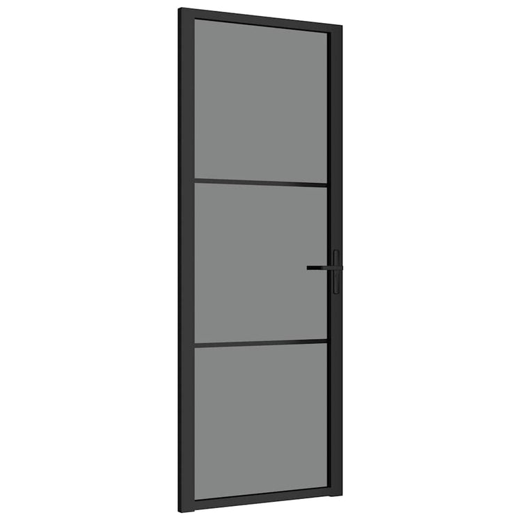 VIDAXL Innenür 76x201,5 cm ESG -Glas und Aluminiumschwarz