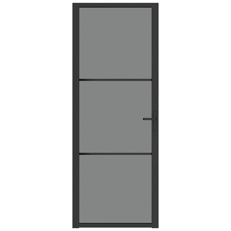 VIDAXL Innenür 76x201,5 cm ESG -Glas und Aluminiumschwarz