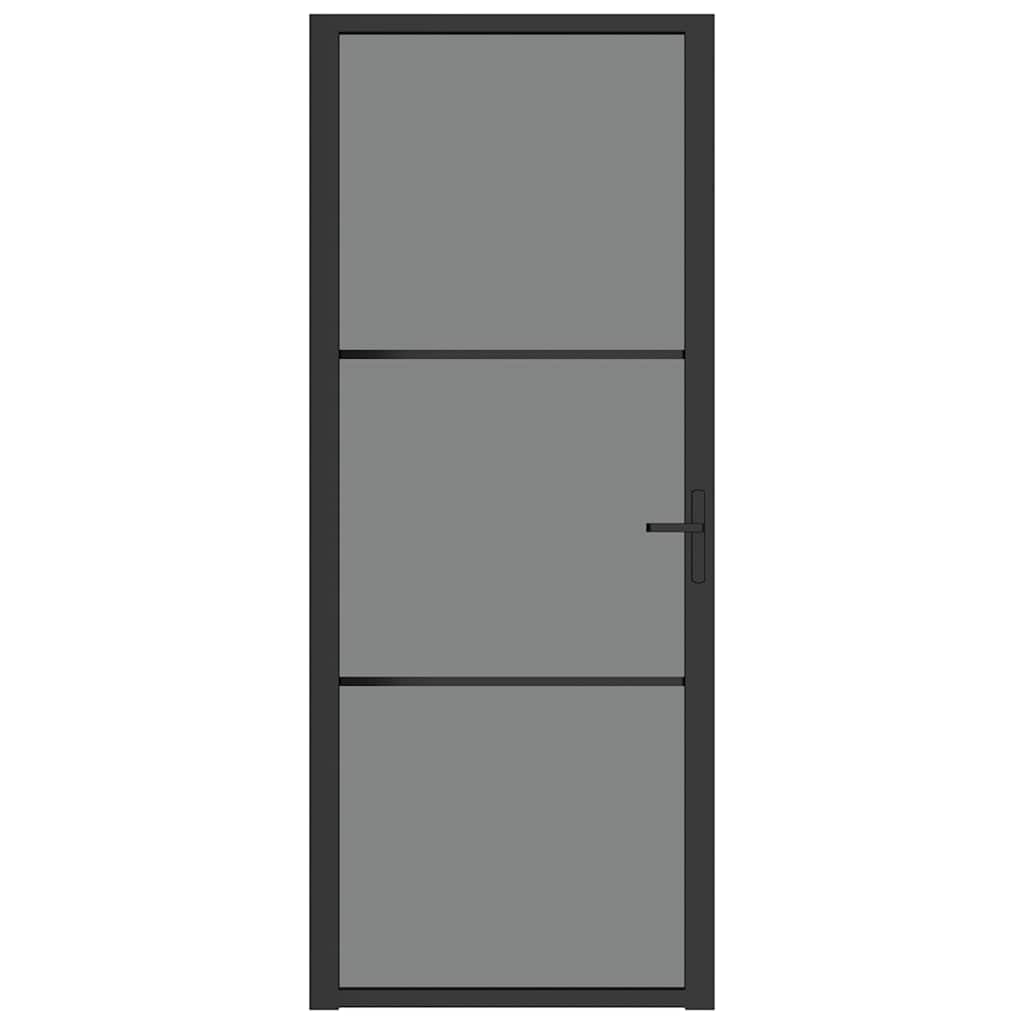 VIDAXL Innenür 83x201,5 cm ESG -Glas und Aluminiumschwarz