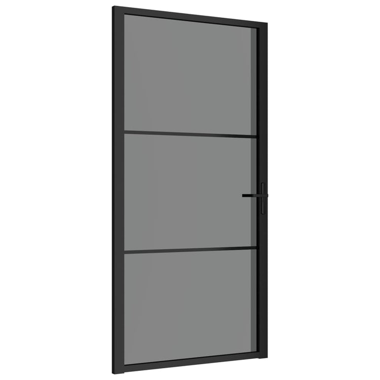 VIDAXL Innenür 102,5x201,5 cm ESG -Glas und Aluminiumschwarz