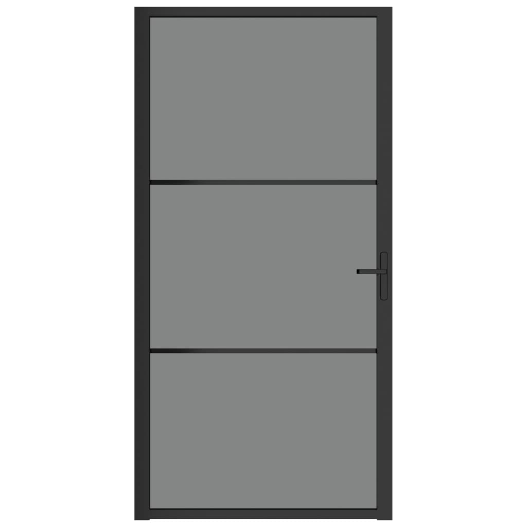 VIDAXL Innenür 102,5x201,5 cm ESG -Glas und Aluminiumschwarz