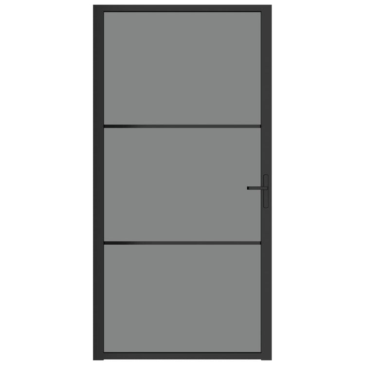 VIDAXL Innenür 102,5x201,5 cm ESG -Glas und Aluminiumschwarz