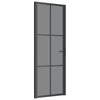 VIDAXL Innenür 76x201,5 cm ESG -Glas und Aluminiumschwarz