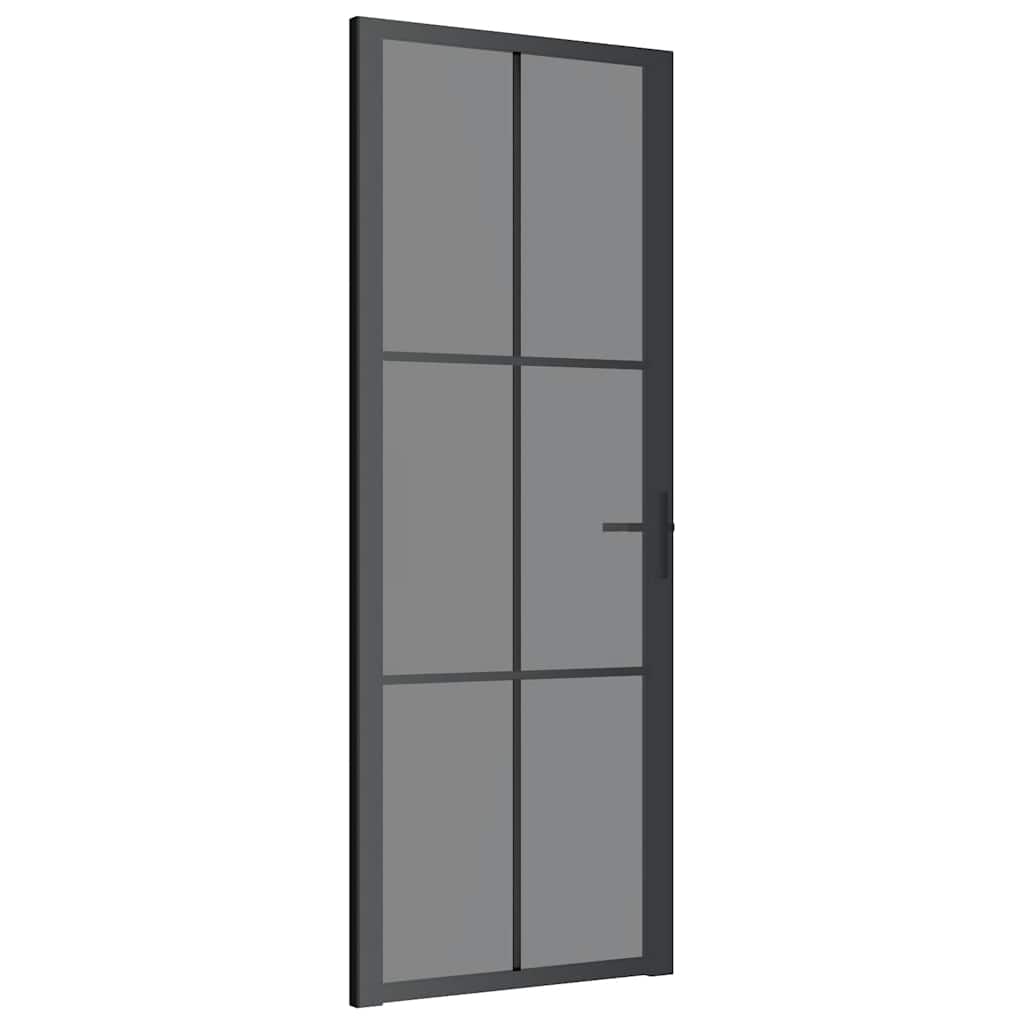 VIDAXL Innenür 76x201,5 cm ESG -Glas und Aluminiumschwarz