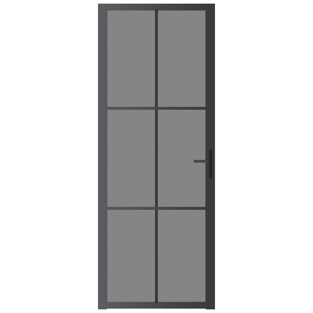 VIDAXL Innenür 76x201,5 cm ESG -Glas und Aluminiumschwarz