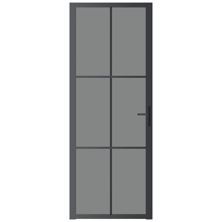 VIDAXL Innenür 76x201,5 cm ESG -Glas und Aluminiumschwarz