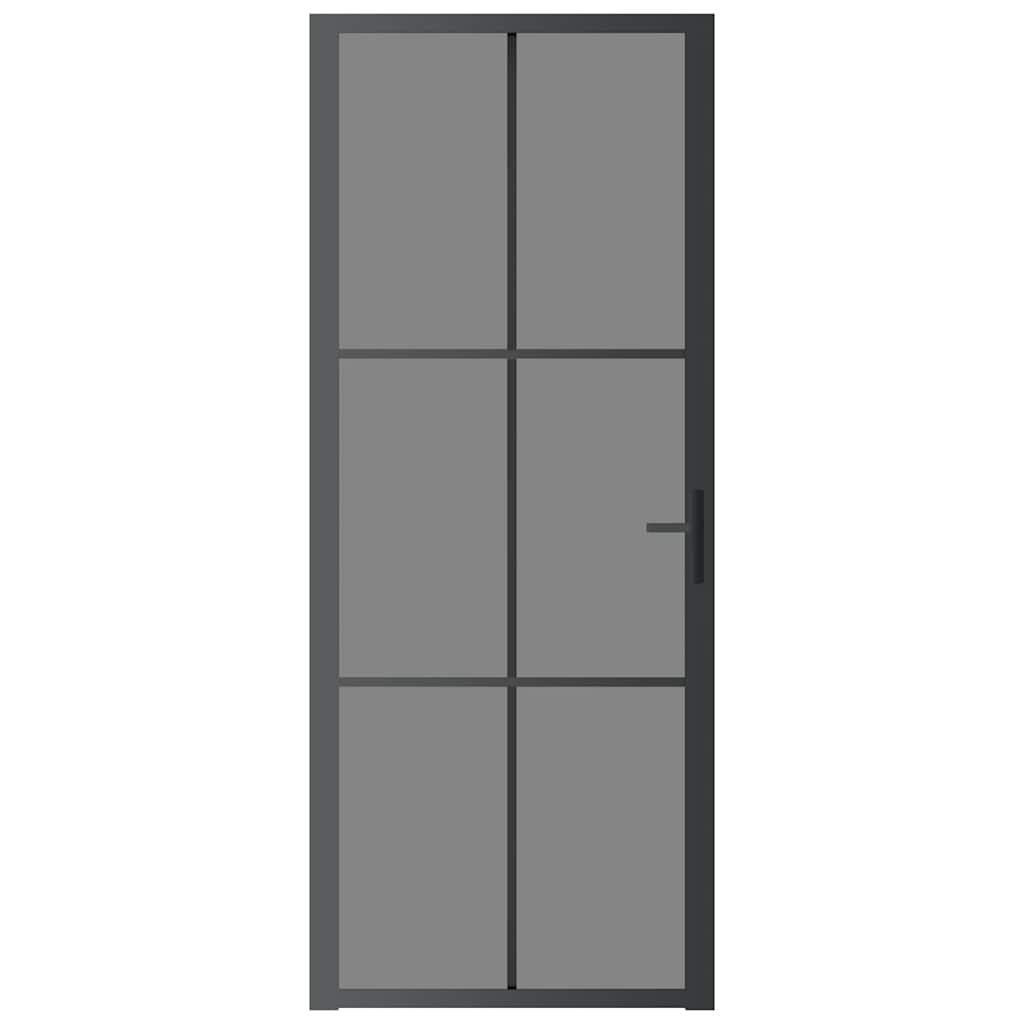 VIDAXL Innenür 83x201,5 cm ESG -Glas und Aluminiumschwarz