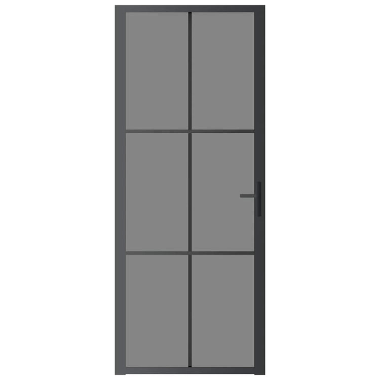 VIDAXL Innenür 83x201,5 cm ESG -Glas und Aluminiumschwarz