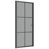 Vidaxl Innenür 93x201,5 cm ESG -Glas und Aluminiumschwarz