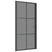 VIDAXL Innenür 102,5x201,5 cm ESG -Glas und Aluminiumschwarz - afbeelding 2