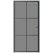 VIDAXL Innenür 102,5x201,5 cm ESG -Glas und Aluminiumschwarz - afbeelding 3