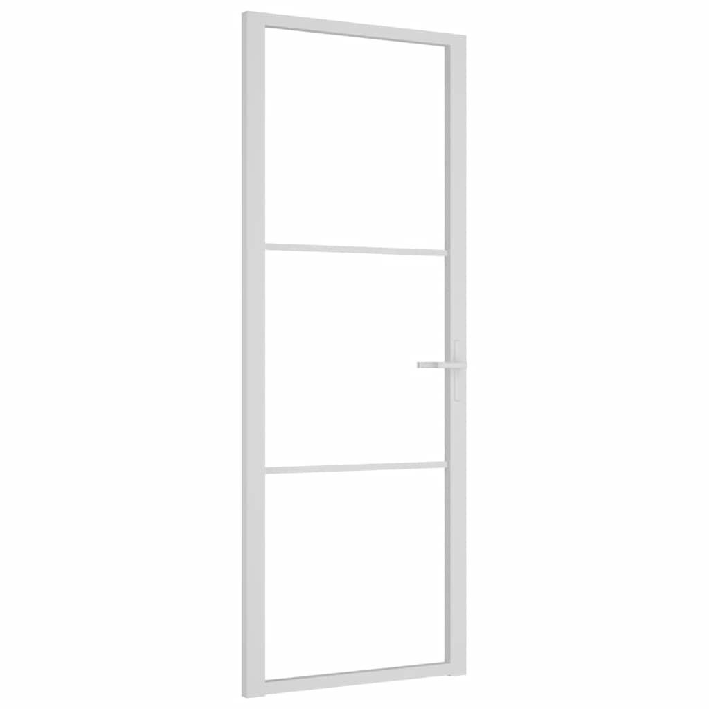 VIDAXL Innenür 76x201,5 cm ESG -Glas und Aluminium weiß