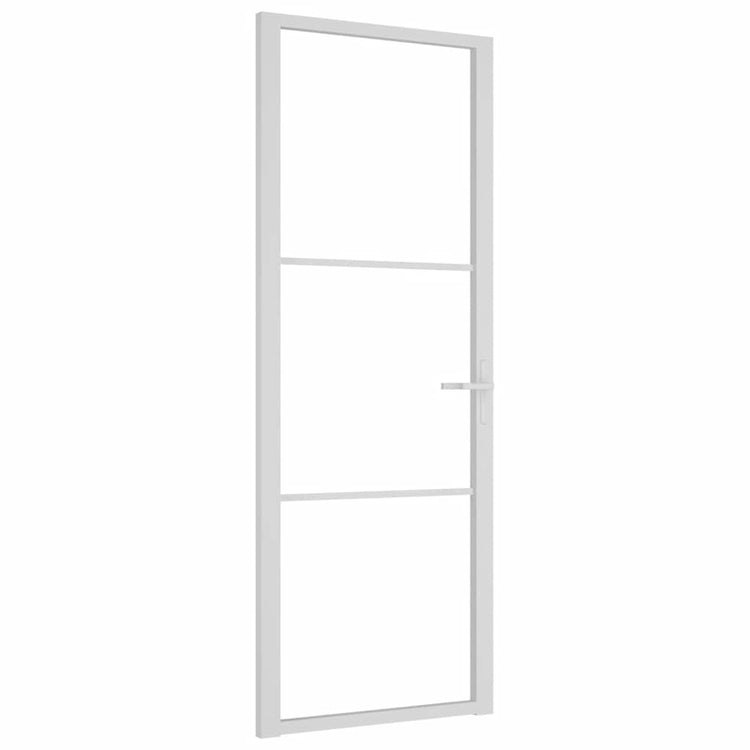 VIDAXL Innenür 76x201,5 cm ESG -Glas und Aluminium weiß