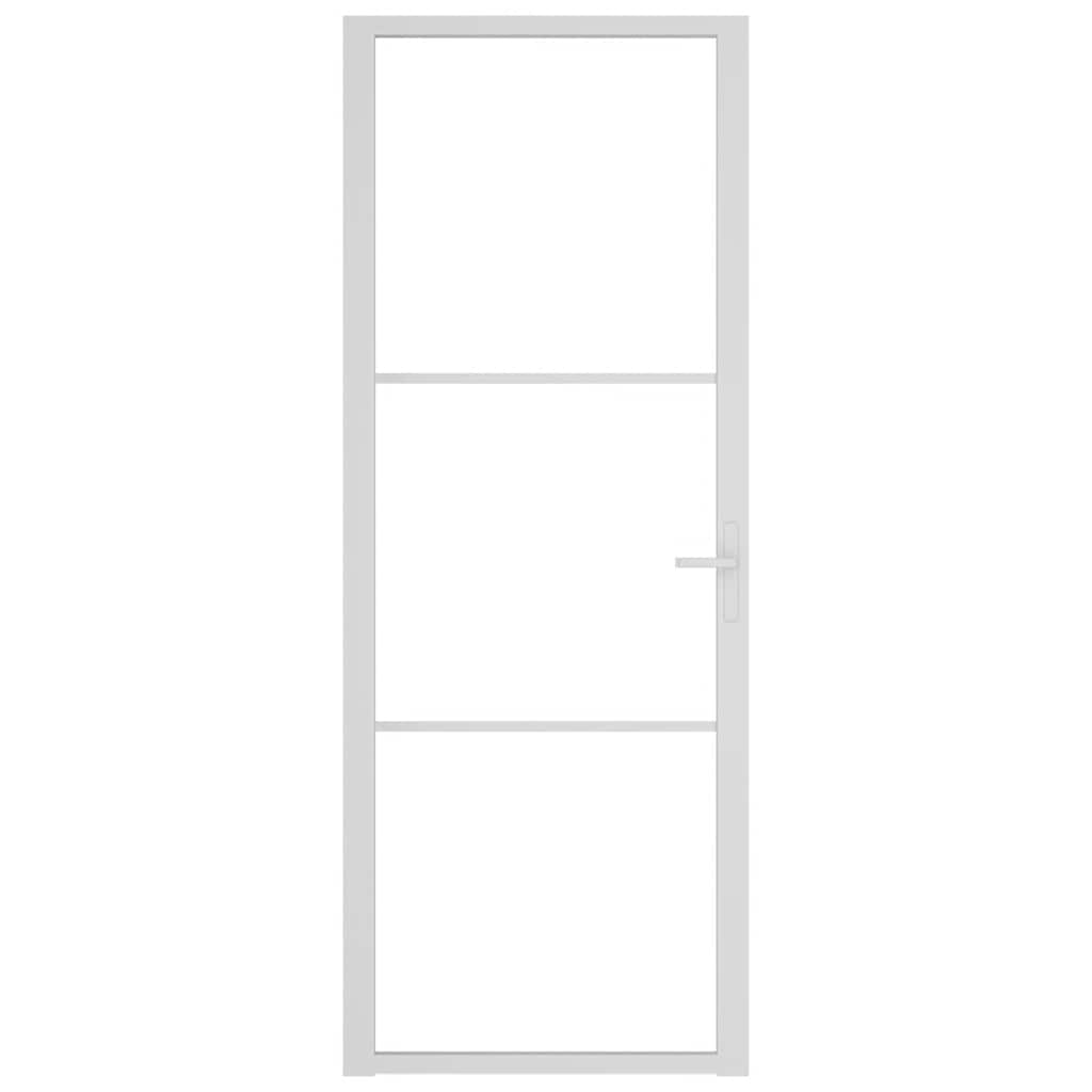 VIDAXL Innenür 76x201,5 cm ESG -Glas und Aluminium weiß