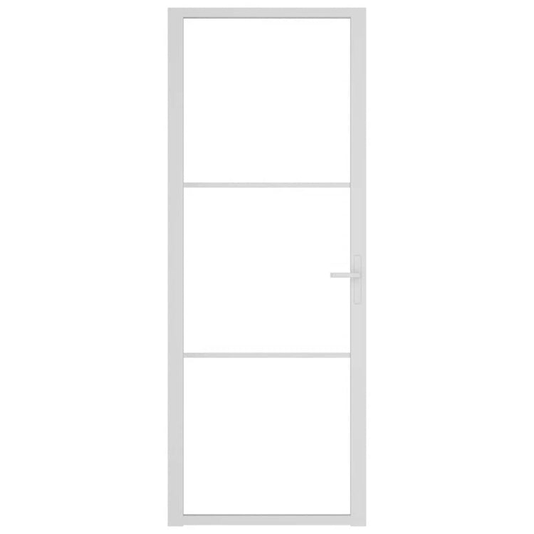 VIDAXL Innenür 76x201,5 cm ESG -Glas und Aluminium weiß