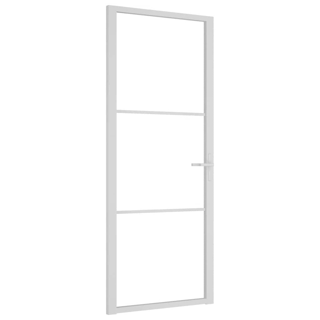 VIDAXL Innenür 83x201,5 cm ESG -Glas und Aluminium weiß