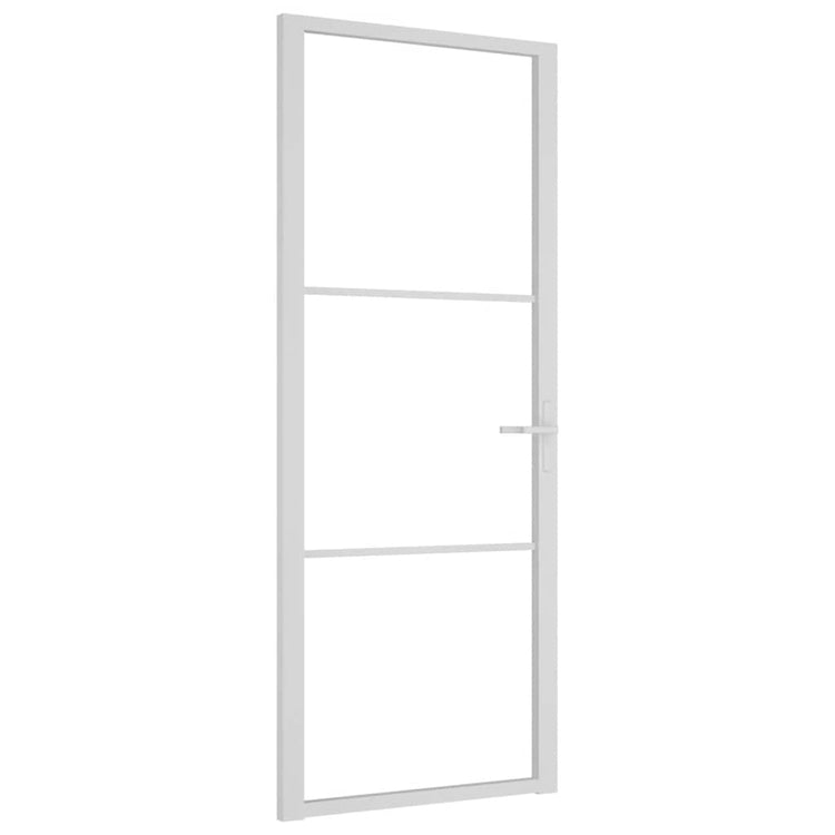 VIDAXL Innenür 83x201,5 cm ESG -Glas und Aluminium weiß