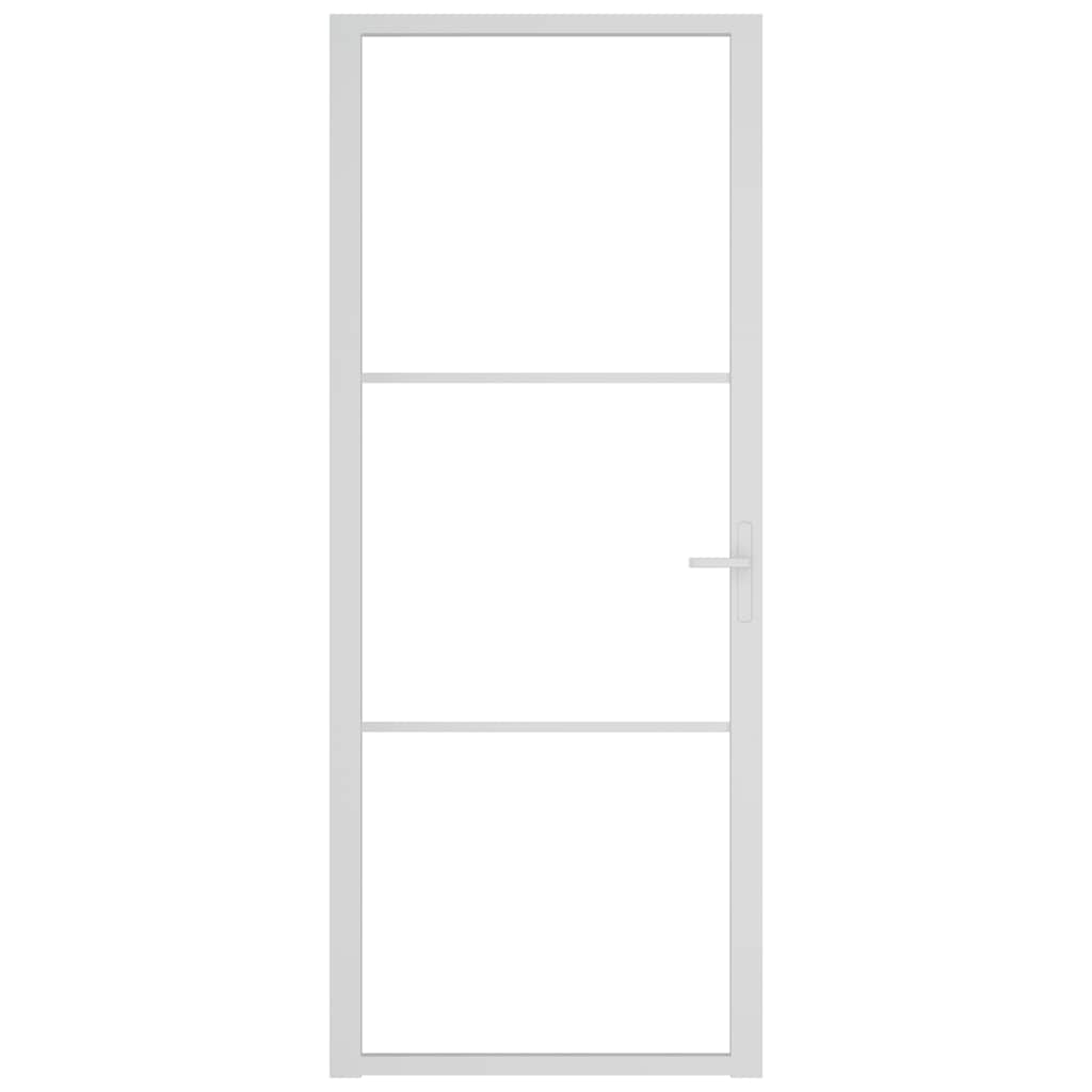 VIDAXL Innenür 83x201,5 cm ESG -Glas und Aluminium weiß