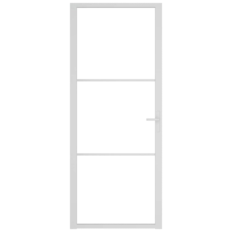 VIDAXL Innenür 83x201,5 cm ESG -Glas und Aluminium weiß
