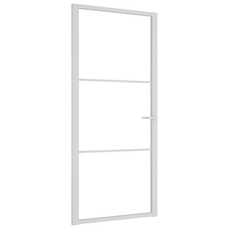 Vidaxl Innenür 93x201,5 cm ESG -Glas und Aluminium weiß