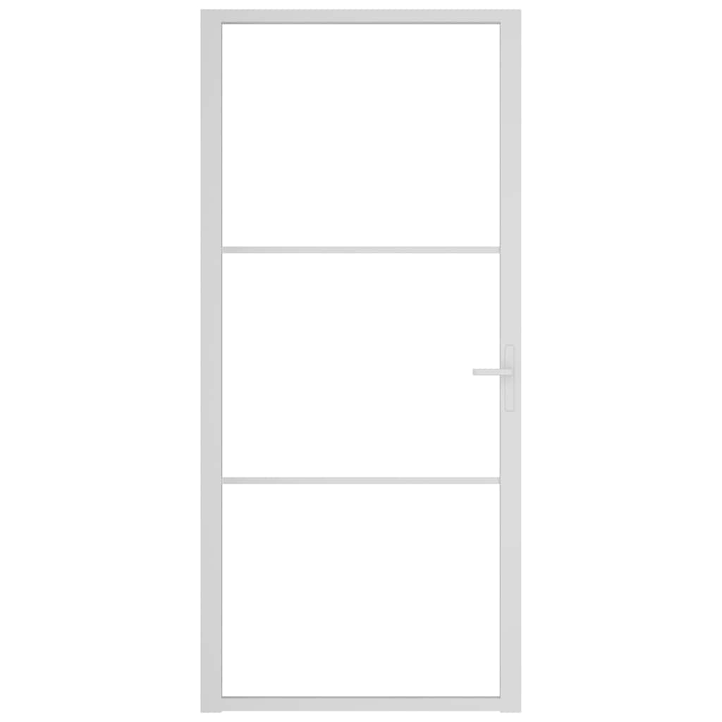 Vidaxl Innenür 93x201,5 cm ESG -Glas und Aluminium weiß