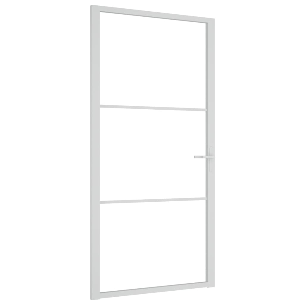VIDAXL Innenür 102,5x201,5 cm ESG -Glas und Aluminium weiß