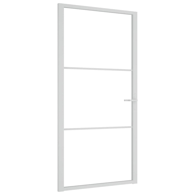 VIDAXL Innenür 102,5x201,5 cm ESG -Glas und Aluminium weiß