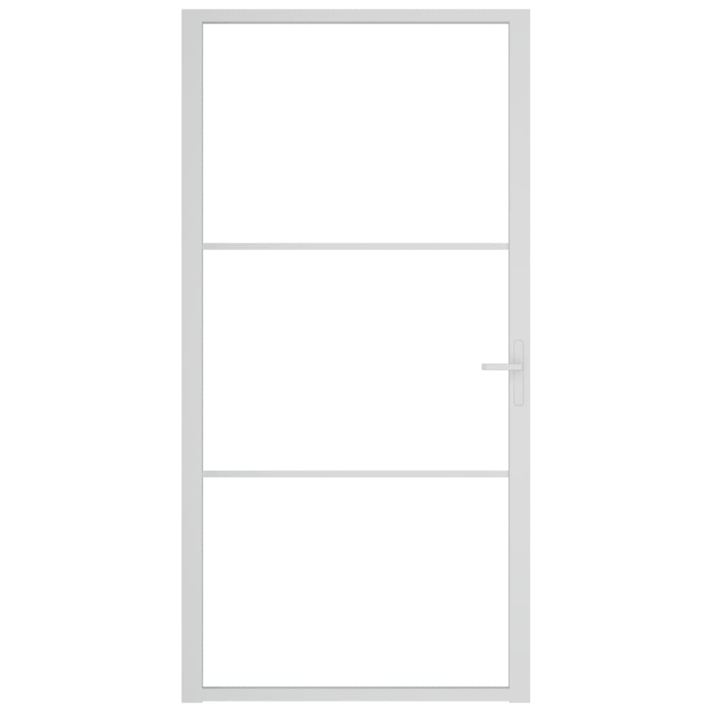 VIDAXL Innenür 102,5x201,5 cm ESG -Glas und Aluminium weiß
