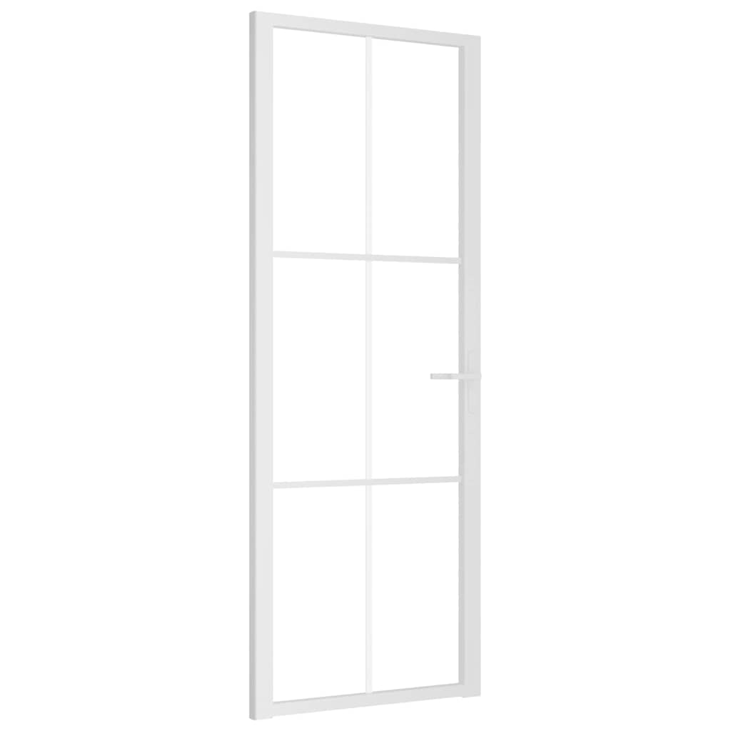 VIDAXL Innenür 76x201,5 cm ESG -Glas und Aluminium weiß