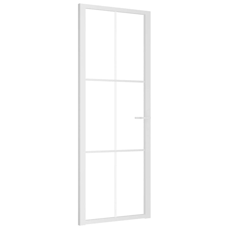 VIDAXL Innenür 76x201,5 cm ESG -Glas und Aluminium weiß