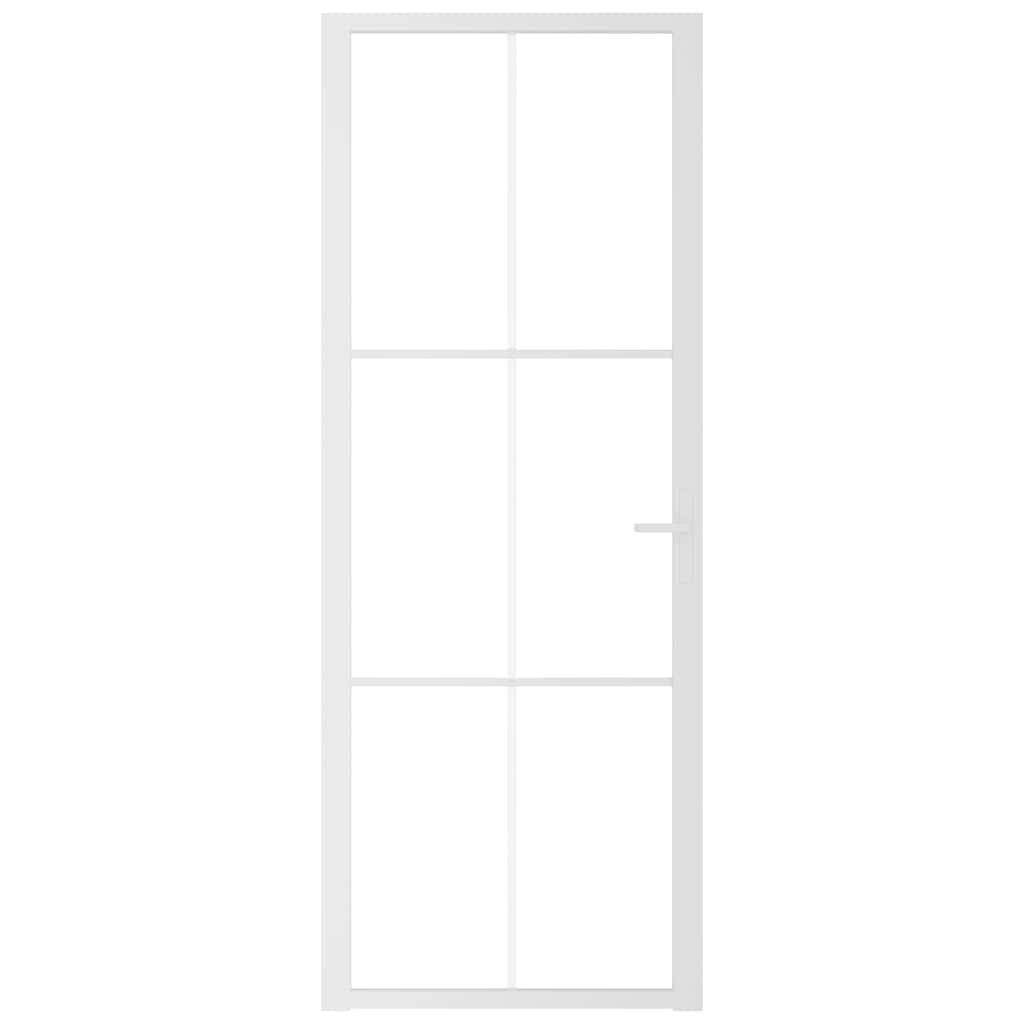 VIDAXL Innenür 76x201,5 cm ESG -Glas und Aluminium weiß