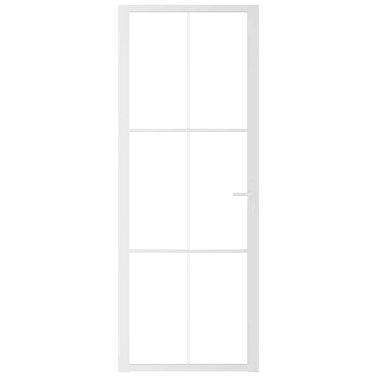 VIDAXL Innenür 76x201,5 cm ESG -Glas und Aluminium weiß