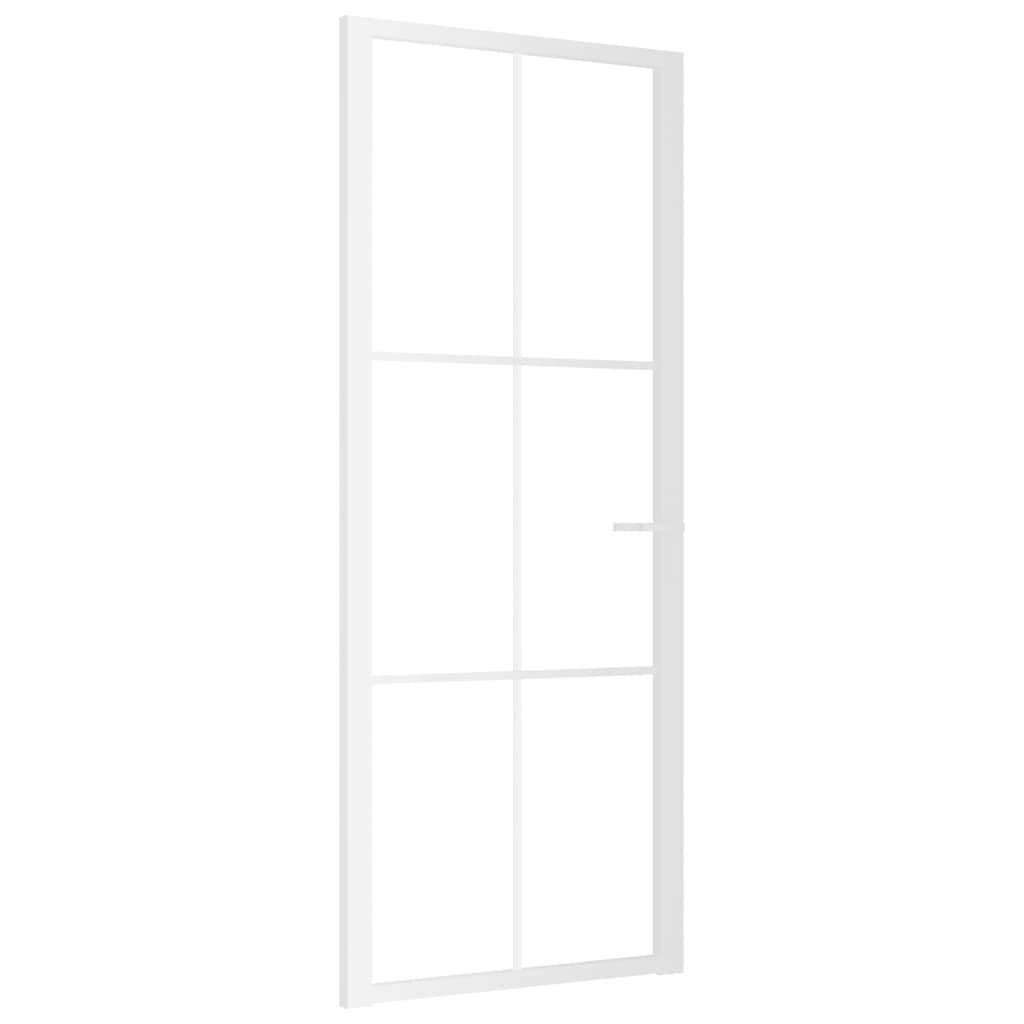 VIDAXL Innenür 83x201,5 cm ESG -Glas und Aluminium weiß