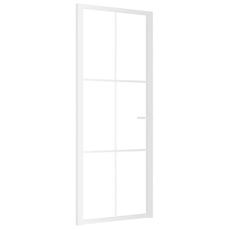 VIDAXL Innenür 83x201,5 cm ESG -Glas und Aluminium weiß