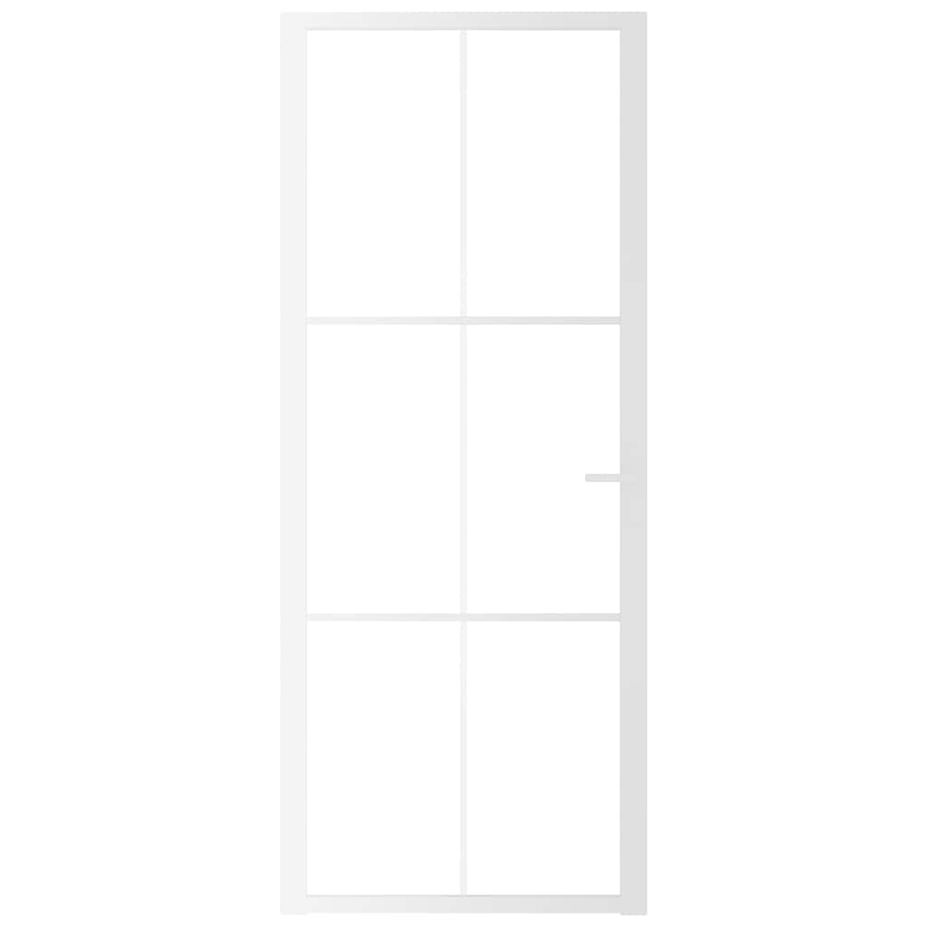 VIDAXL Innenür 83x201,5 cm ESG -Glas und Aluminium weiß