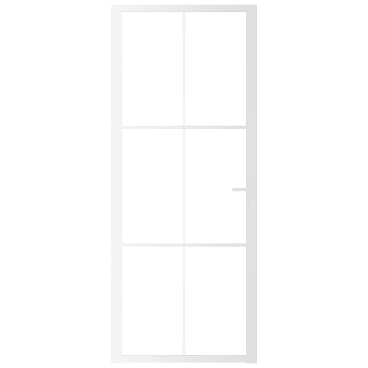 VIDAXL Innenür 83x201,5 cm ESG -Glas und Aluminium weiß