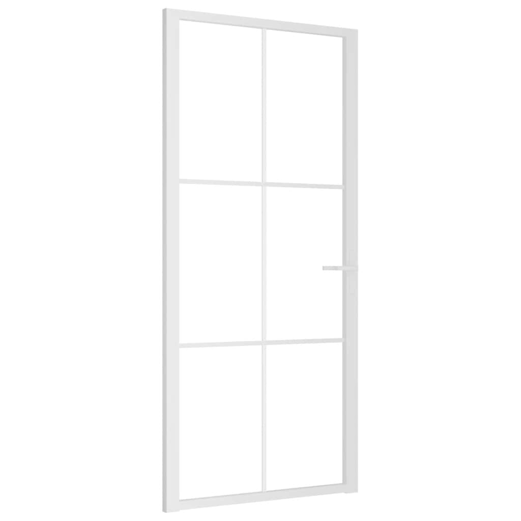 Vidaxl Innenür 93x201,5 cm ESG -Glas und Aluminium weiß